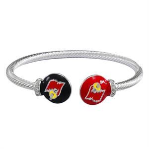 Louisville Cardinals Brady Silver Tone Cuff Bracelet, NCAA